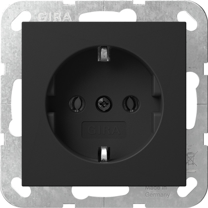 Gira 4188005 SCHUKO-Steckdose 16 A 250 V~ (lackiert) System 55 schwarz matt
