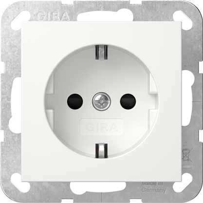 Gira 445303 SCHUKO-Steckdose 16 A 250 V~ mit erhöhtem Berührungsschutz (Safety Plus) System 55 reinweiß glänzend