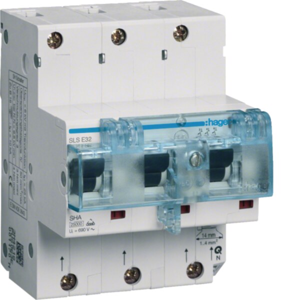 Hager HTN332E SLS-Schalter 3P E-32A Hutschiene