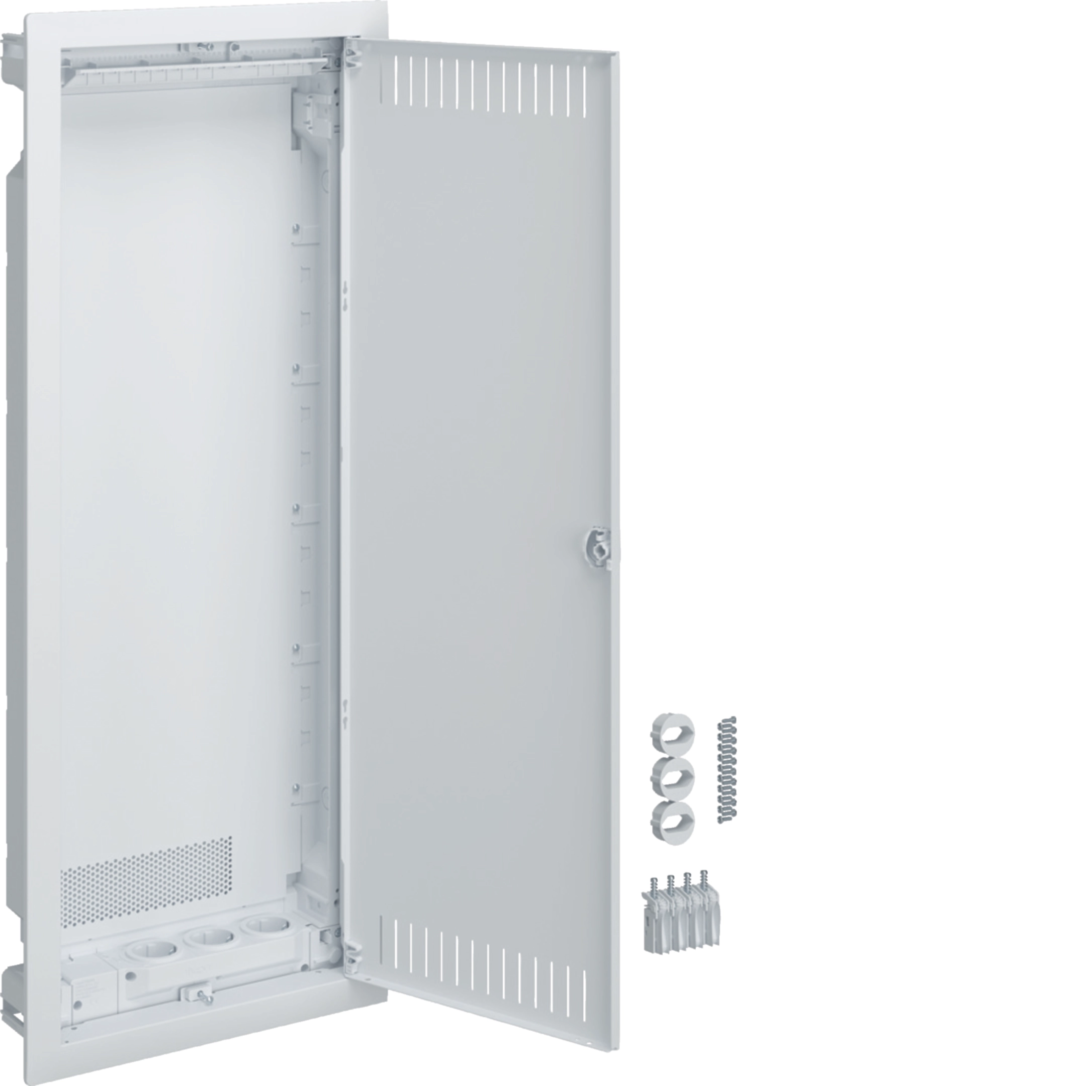 Hager VU60MMV Multimediaverteiler für Homeway, Unterputz, 5-reihig, geschlitzte Stahlblechtür