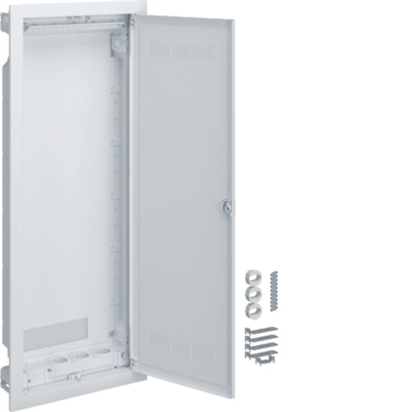 Hager VU60WWV Multimediaverteiler für Homeway, Unterputz, 5-reihig, geschlitzte Kunststofftür