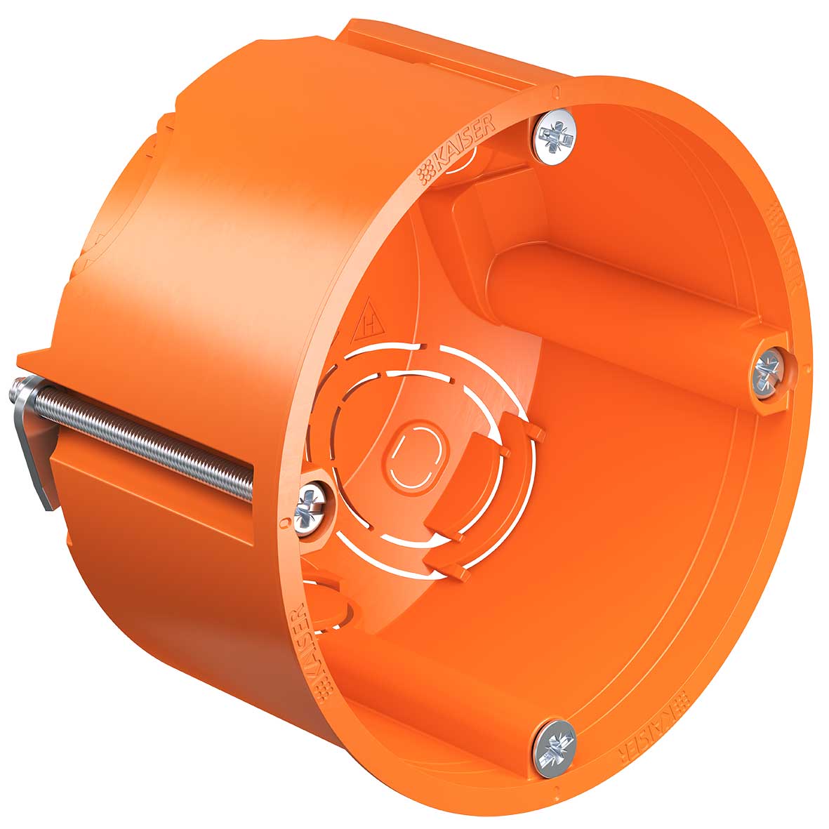 Kaiser 9063-02 Hohlwand Gerätedose, O-range®, mit Geräteschrauben, Tiefe 48 mm