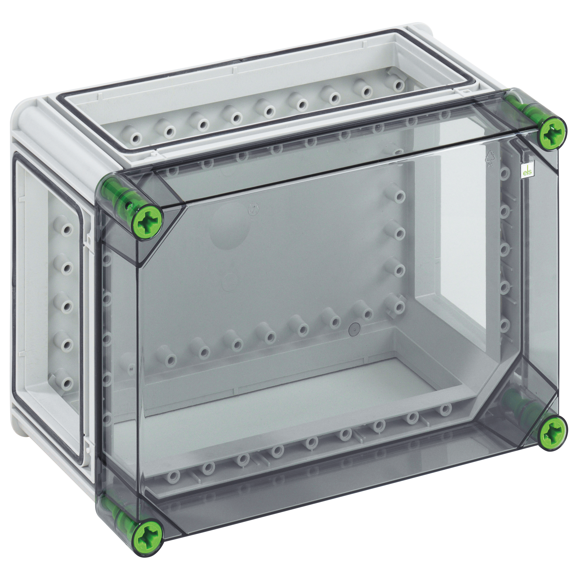 Spelsberg 01000101 Leergehäuse, 3 x Gehäuseverbinder (GGV), mit transparentem Deckel Abmessungen: 320 x 220 x 179mm